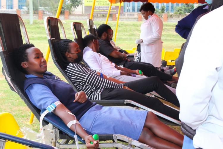 The public participating in the blood donation